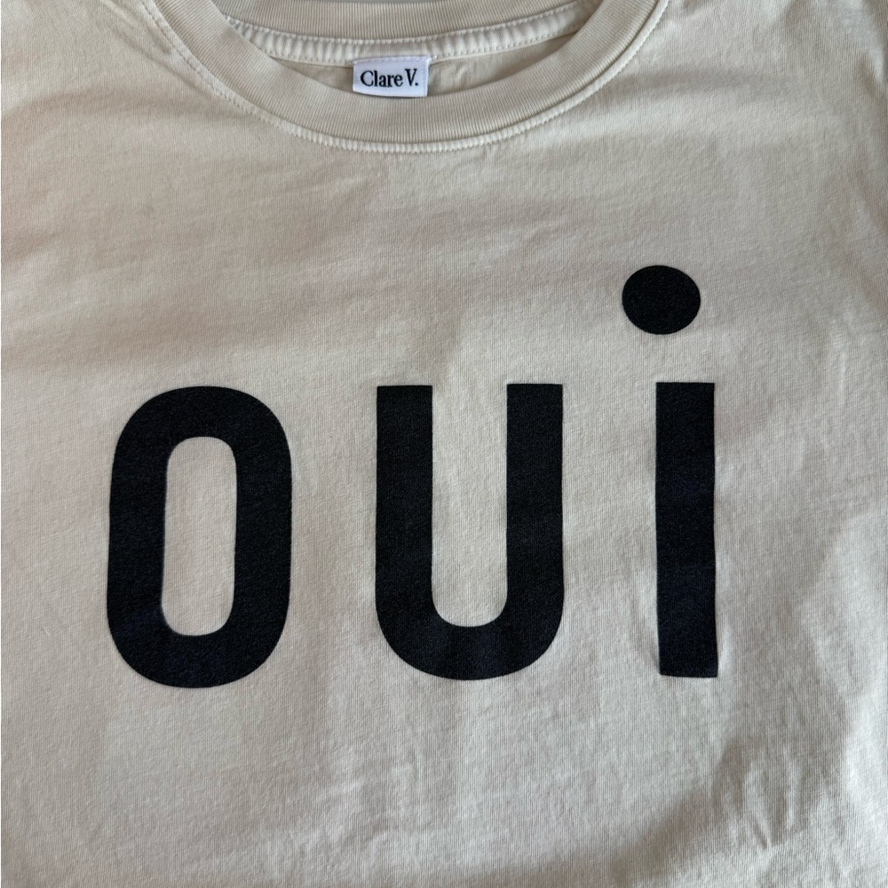 Clare V - 100% Cotton T-Shirt “Oui” Size Small